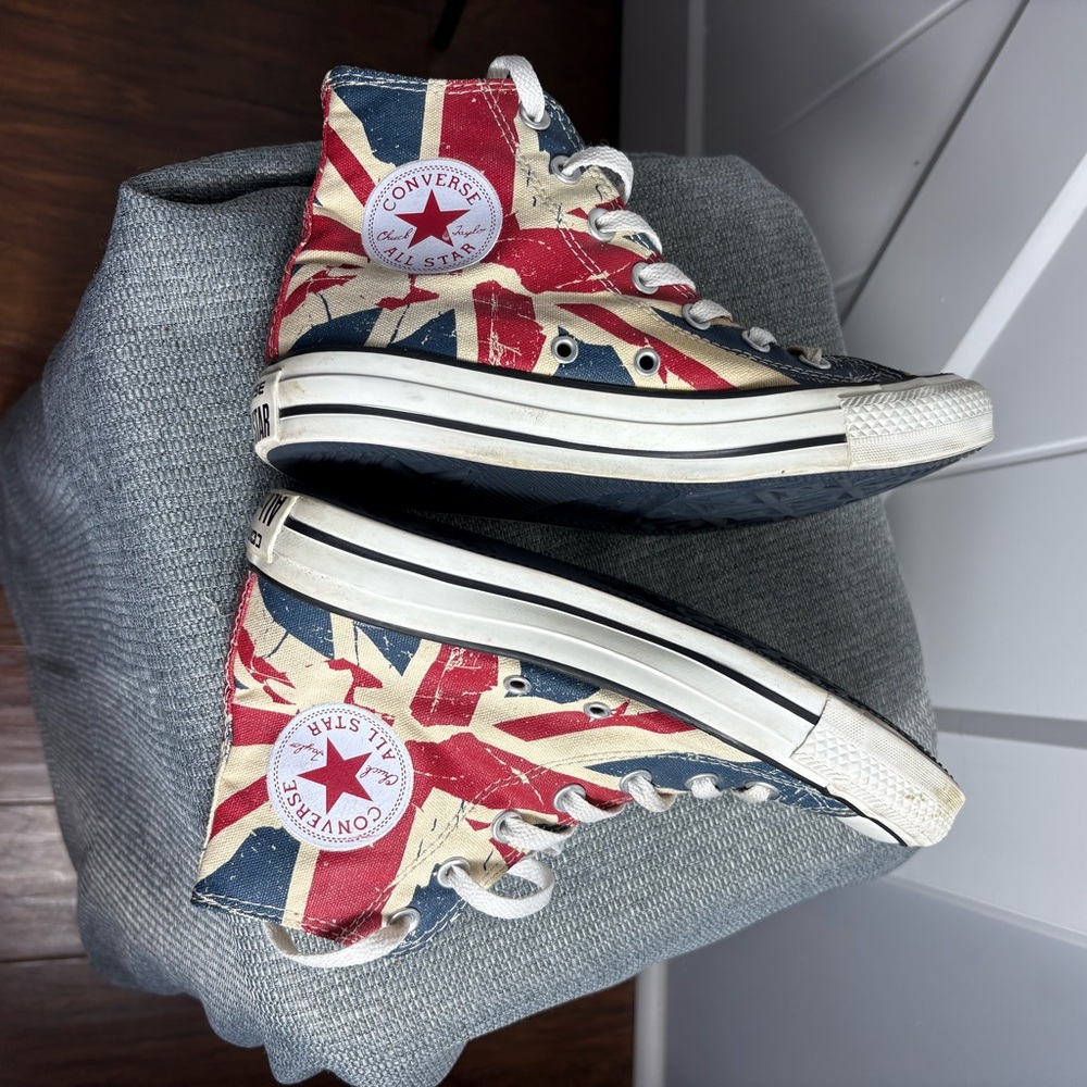 Y2K Converse Chuck Taylor Distressed  Red White Blue Womens Size 8; Men’s Size 6 - Picture 5 of 8